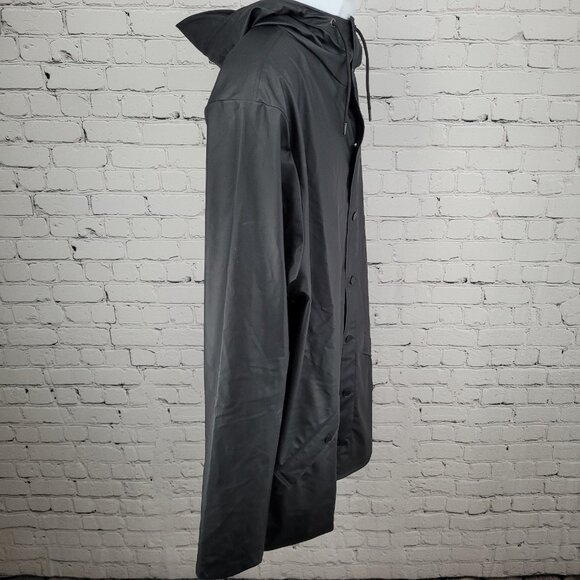 T Mobile Advertising Black RAINS Hooded Lightweight Rain Jacket Coat Size XL - Picture 14 of 16